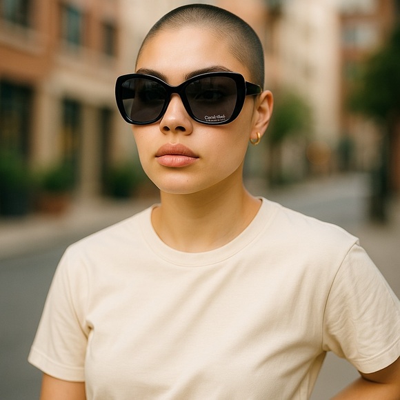 Calvin Klein Black Round Sunglasses - NWT - Picture 2 of 2